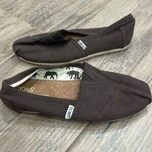 Toms Women's Classic Canvas Brown Flat Slip On Shoes Size 6.5